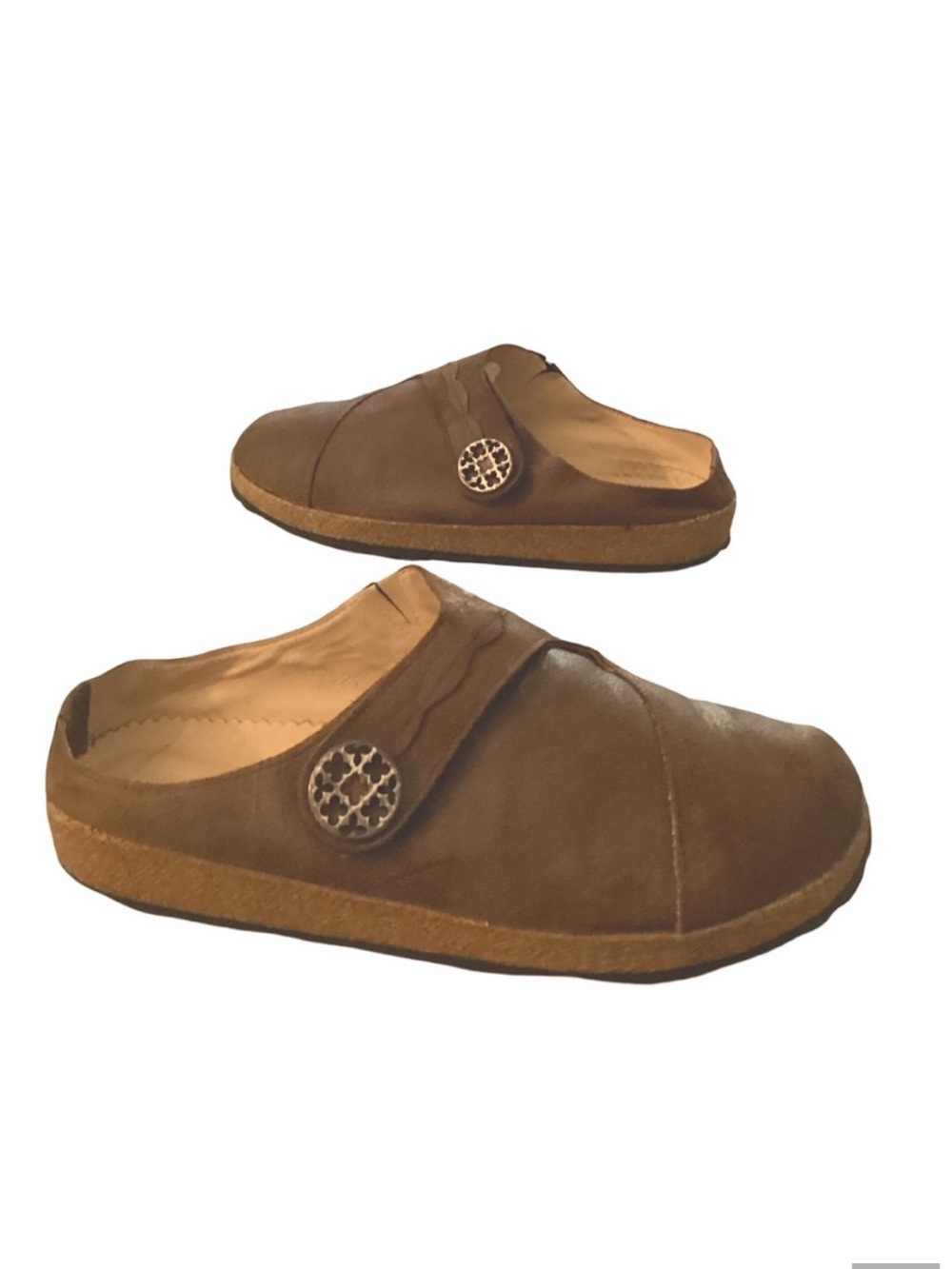 Haflinger Brown Leather Slip-On Mules